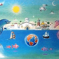 1995 - Mural para Isla Vista School, Goleta, Cal.